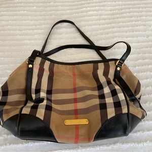 Authentic Burberry Bridle house Check Canterbury tote